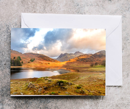 Greeting Card - Blea Tarn & The Langdale Pikes